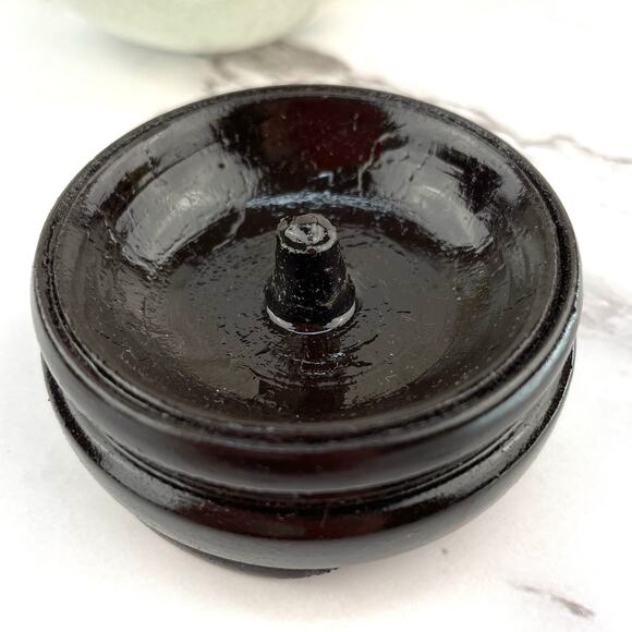 Hand Blown Glass Egg with Stand 1991 SMC in Box Religious Design Li Bien Painted - Picture 9 of 15